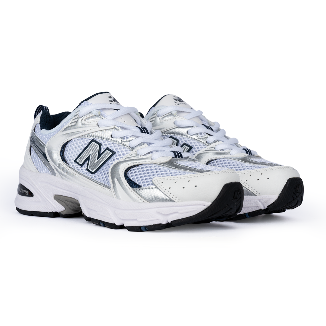 NB 530 White Silver Navy