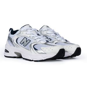 NB 530 White Silver Navy