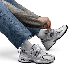 NB 530 White Silver Navy