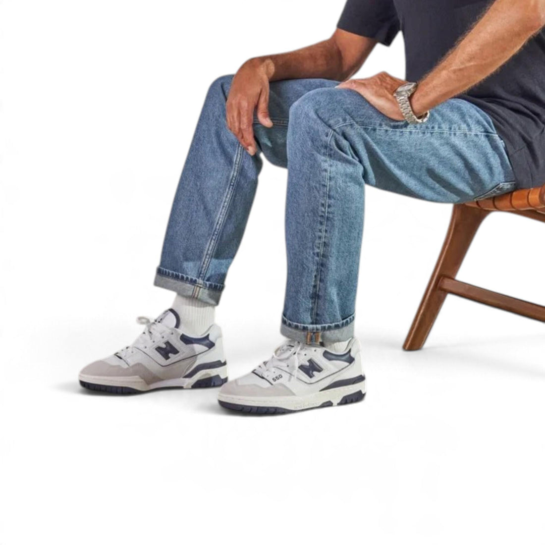 NB 550 White Navy