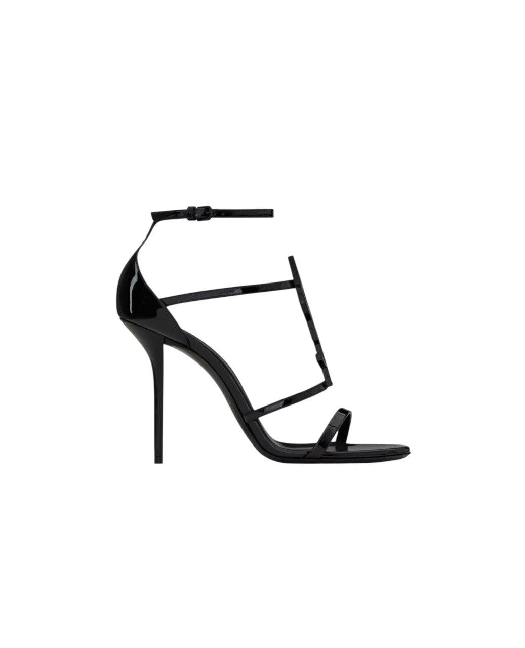 STL Cassandra Sandals in Patent Leather Black