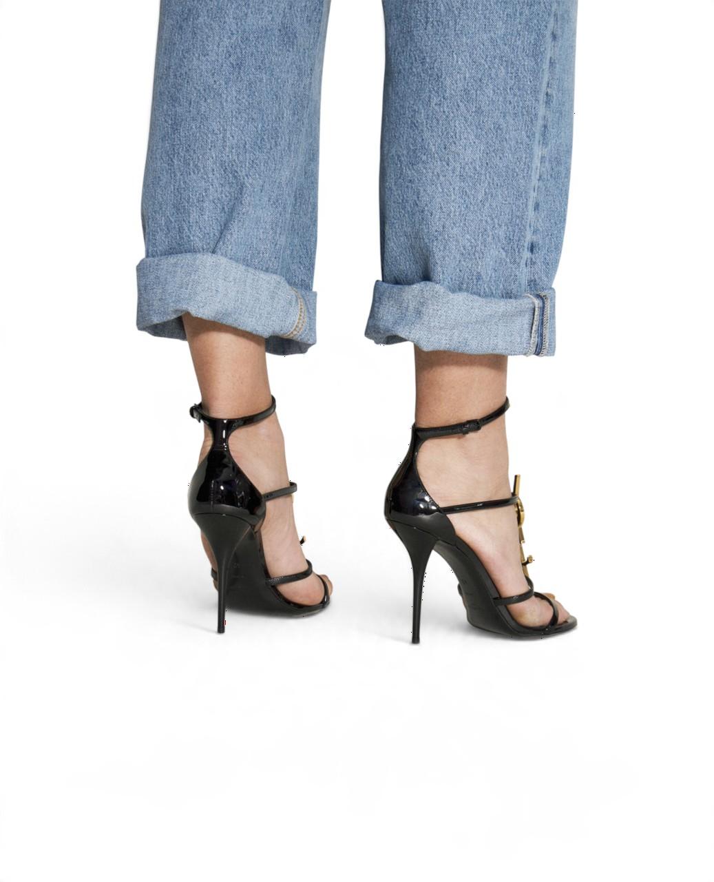 STL Cassandra Sandals In Patent Leather Gold