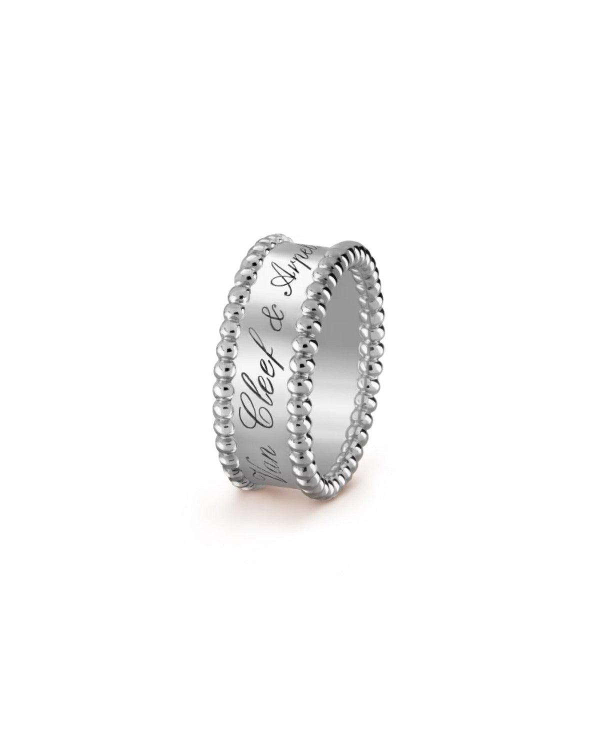 VCF Perlée Signature Ring, white gold